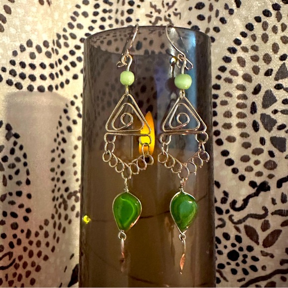 NEW Bohemian Green Goddess Earrings 💫 - Picture 1 of 1